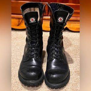 Carolina- 10" Vintage Leather Munson Para Jump Boot w/Side Zip crust punk